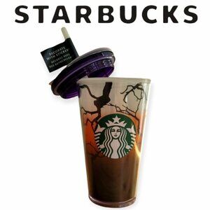 Starbucks Halloween 2022 Ravens Perch Glow In The Dark Cold Cup 16oz NWT Reusabl
